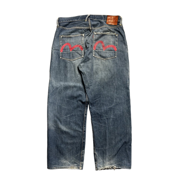 Vintage Evisu Red Gull Denim Jeans circa 2000's