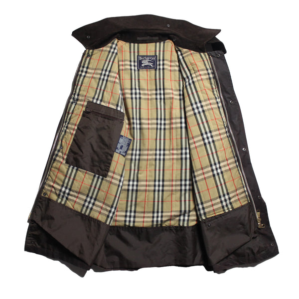 Vintage Burberrys Of London Brown Waxed Hunting Jacket circa 1980's
