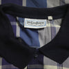 Vintage Yves Saint Laurent YSL Pour Homme Blue Check Polo Shirt circa 1990's