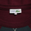 Vintage Chemise Lacoste Burgundy V-Neck Pattern Knit Jumper circa 1980's