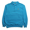 Vintage Chemise Lacoste Aqua Blue Long sleeve Polo Shirt circa 1980's