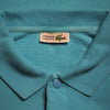 Vintage Chemise Lacoste Aqua Blue Long sleeve Polo Shirt circa 1980's