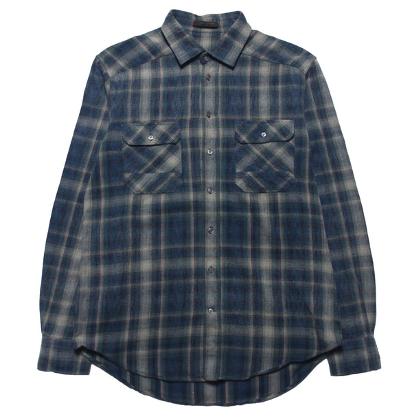 Louis Vuitton Pre Collection AW 2014 Sample Blue Flannel Shirt