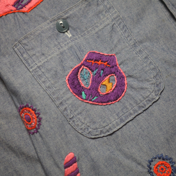 Kapital ‘Kountry’ Hand Embroidered Patch Denim Shirt