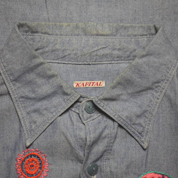 Kapital ‘Kountry’ Hand Embroidered Patch Denim Shirt