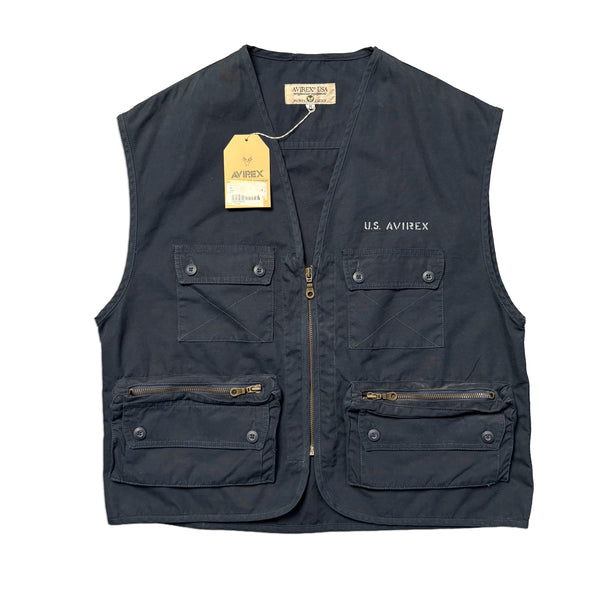 Vintage Avirex U.S.A. Navy Cotton Utility Tactical Vest circa 1990's