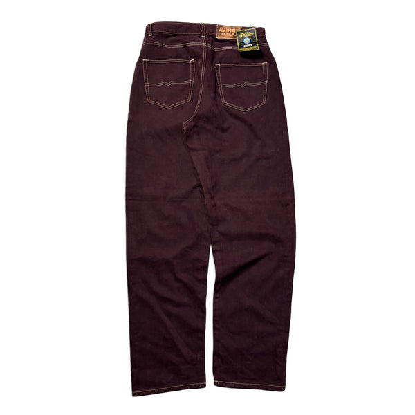 Vintage Avirex U.S.A. Blue Baggy Burgundy Jeans circa 1990's