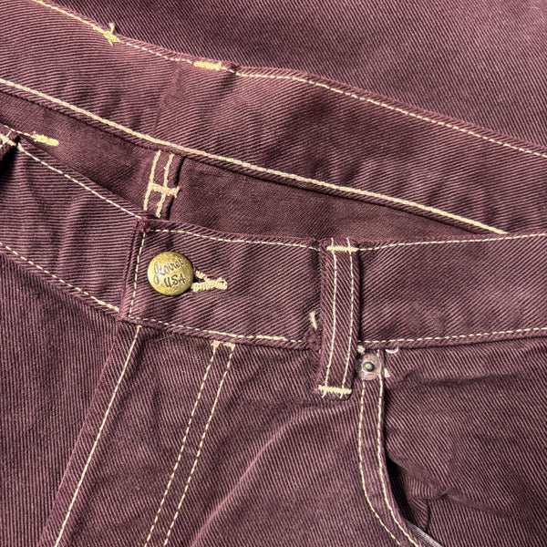 Vintage Avirex U.S.A. Blue Baggy Burgundy Jeans circa 1990's