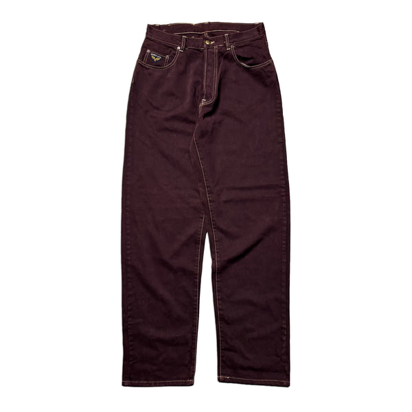 Vintage Avirex U.S.A. Blue Baggy Burgundy Jeans circa 1990's