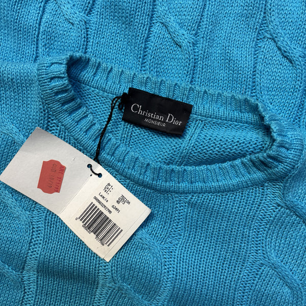 Christian Dior Monsieur Electric Blue Cable Jumper circa 1980's