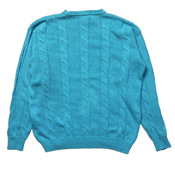 Christian Dior Monsieur Electric Blue Cable Jumper circa 1980's