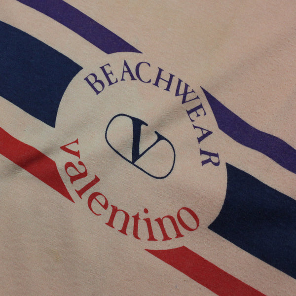 Valentino Beachwear Printed Peach Polo Shirt circa 1980's