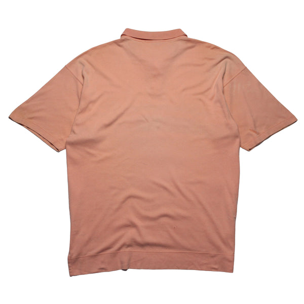 Valentino Beachwear Printed Peach Polo Shirt circa 1980's