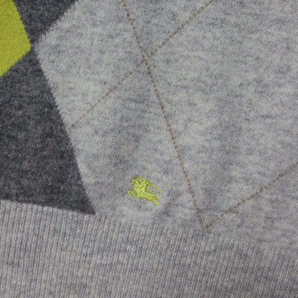 Vintage Burberry London Argyle V Neck Knit circa 2000's