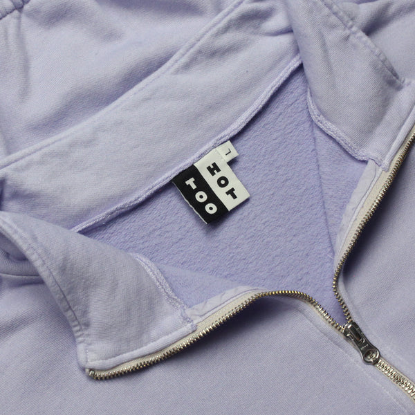 TOO HOT Stripes Lilac Garment Dyed 1/2 Zip Sweatshirt