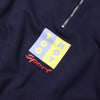 TOO HOT Stripes Navy Garment Dyed 1/2 Zip Sweatshirt