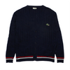 Chemise Lacoste Navy Cable Knit Cardigan circa 1980's