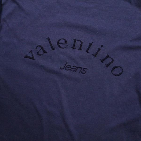 Valentino Jeans Navy Long Sleeve T-Shirt circa 1980's