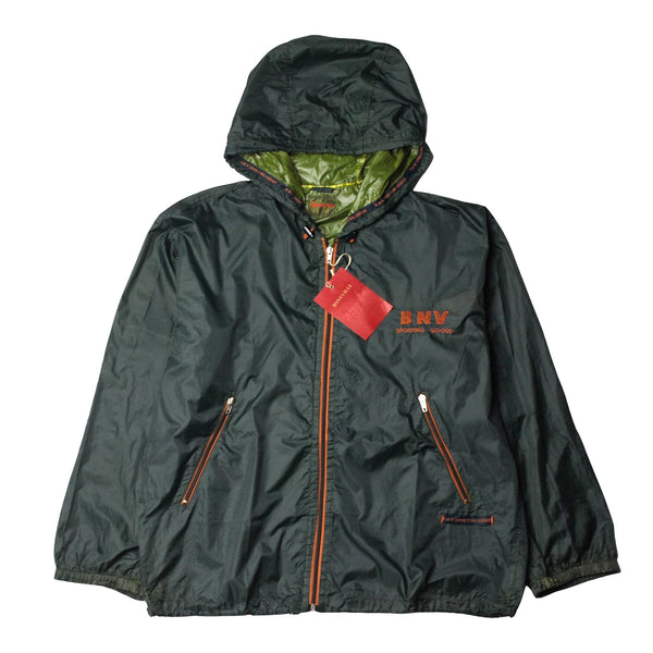 Boneville Green Embroidered Zip Up Windbreaker Jacket circa 1990's