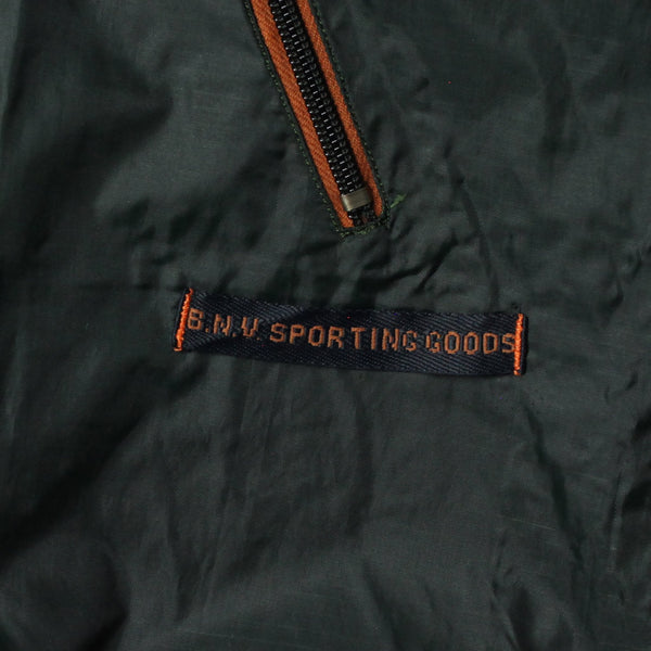 Boneville Green Embroidered Zip Up Windbreaker Jacket circa 1990's
