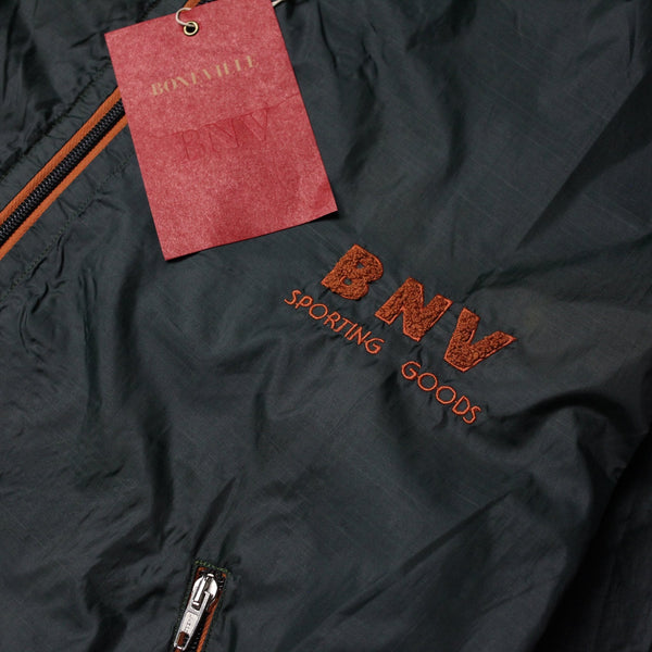 Boneville Green Embroidered Zip Up Windbreaker Jacket circa 1990's