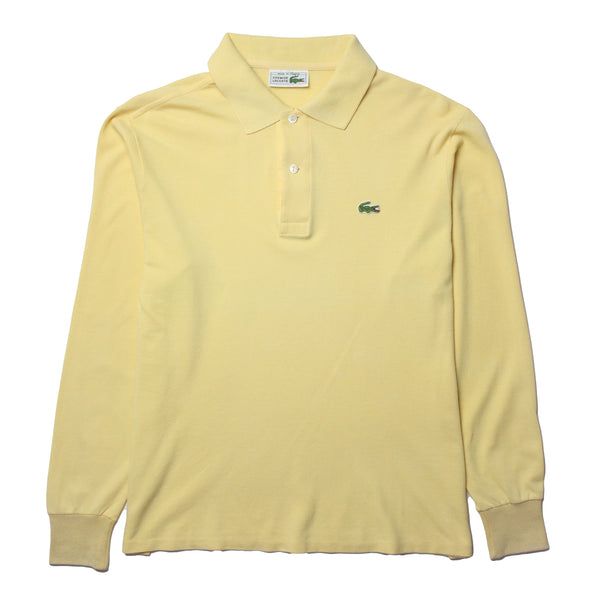 Chemise Lacoste Yellow Long Sleeve Polo Shirt circa 1980's
