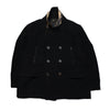 Burberry London Navy Wool Double Breasted Pea Coat circa 2000's