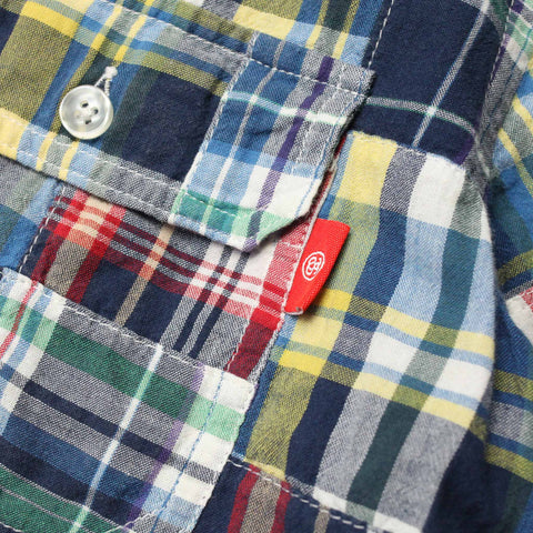 STUSSY PATCHWORK SHIRT CIRCA 2000'S * TOO HOT
