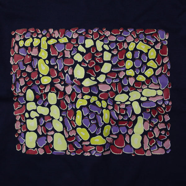 TOO HOT Pebbles Print Navy Garment Dyed T-Shirt